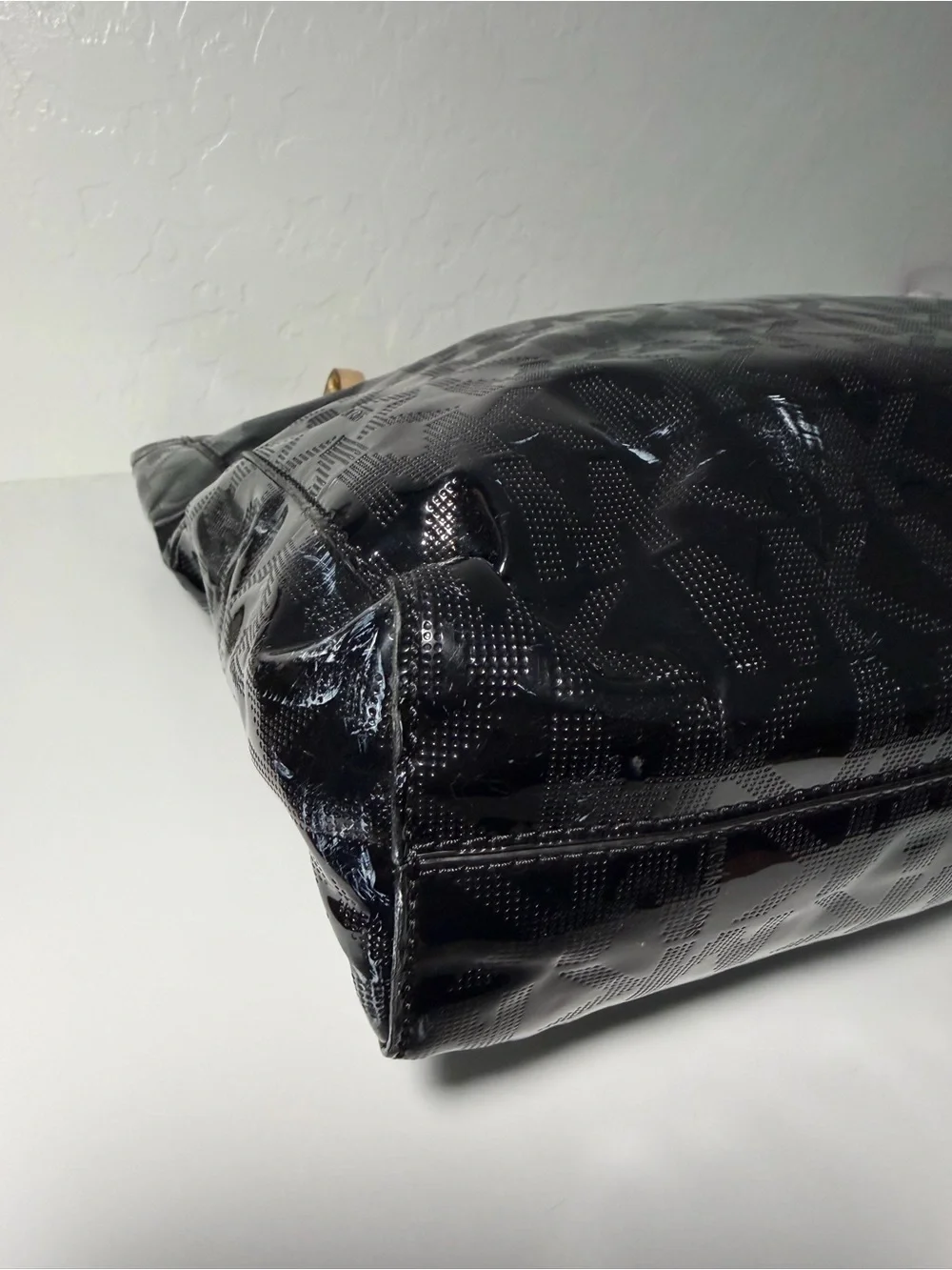 Michael Kors Black Patent Leather Tote Bag